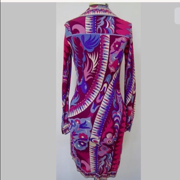 1970s EMILIO PUCCI SILK JERSEY KNIT DRESS 8 - Picture 4 of 8